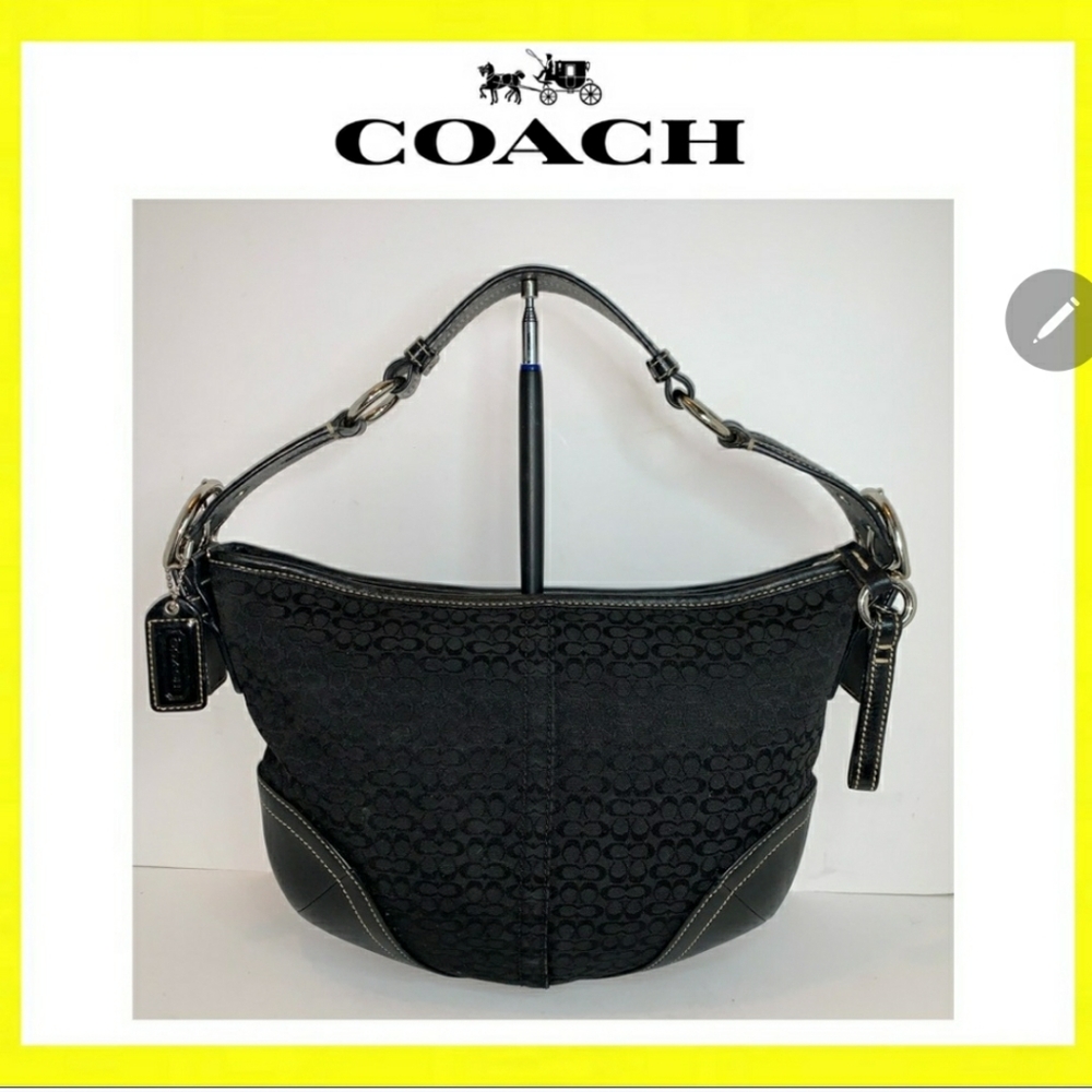 Coach Signature Jacquard Leather Hobo Bag